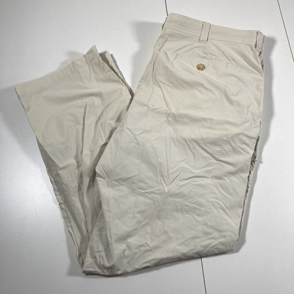 Coolibar Sun Protection Pants 42x31 UPF 50+ Nylon Stretch Beige Flat